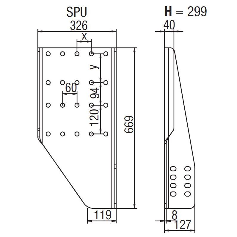 JOST SIDEPLADE SPU VE./HØ.